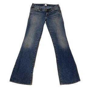 Silver Womens Aiko Jeans Size W31xL33 Bootcut Low Rise Distressed Dark Denim